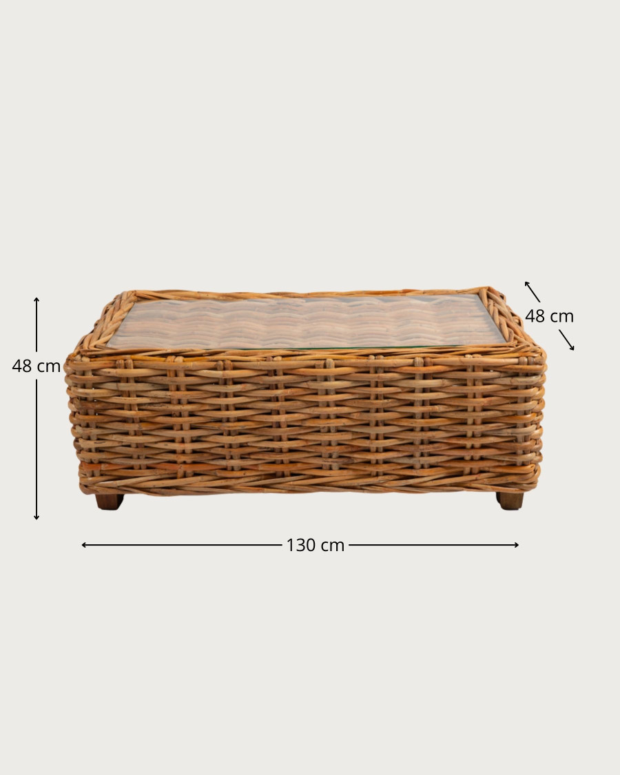 Weaverly - Table basse en rotin tressé