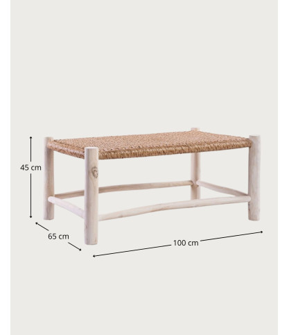 Jaya - Table basse Branche de teck et corde