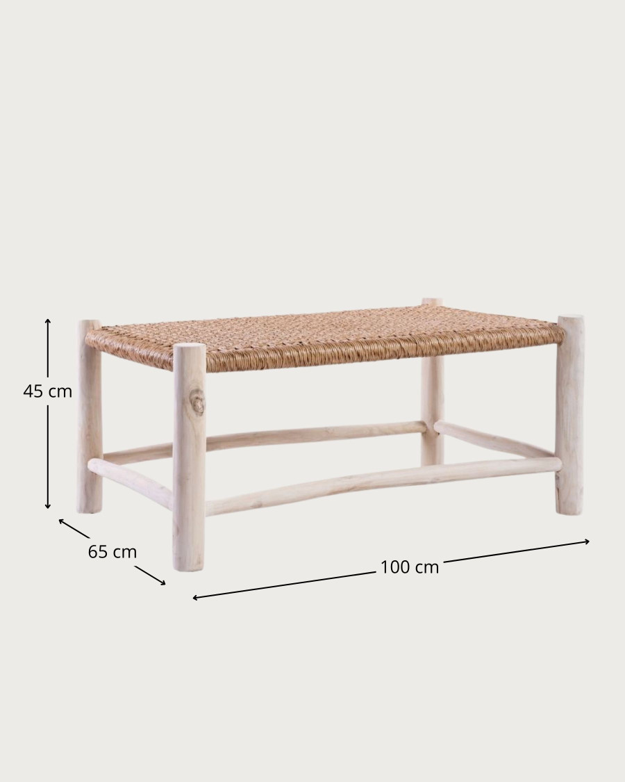 Jaya - Table basse Branche de teck et corde