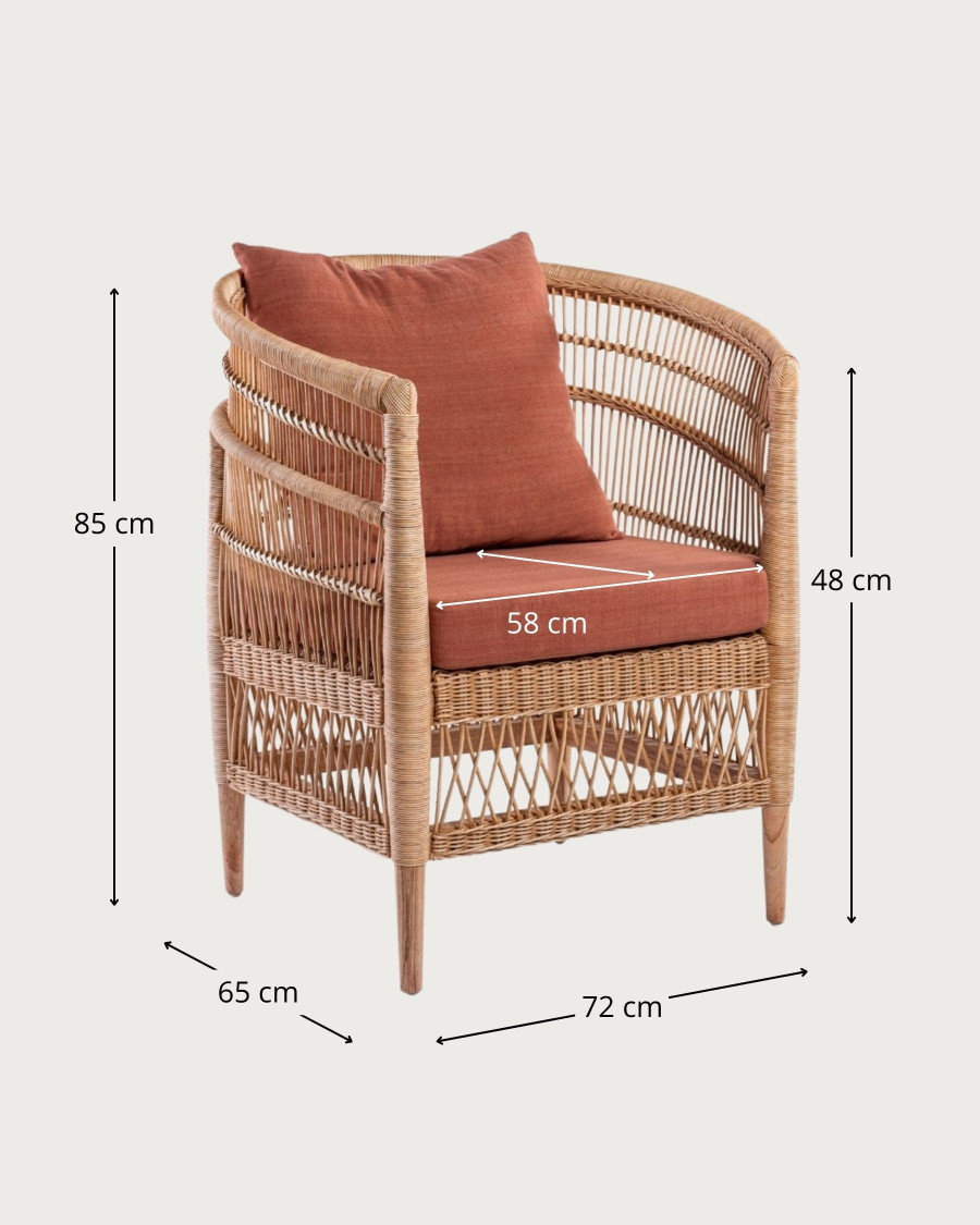 Lusso - Rattan garden armchair, removable cushion