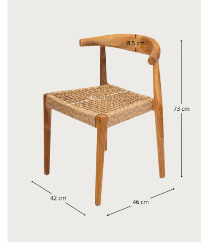 Soa - Set of 2 Soa chairs in solid teak and synthetic rope