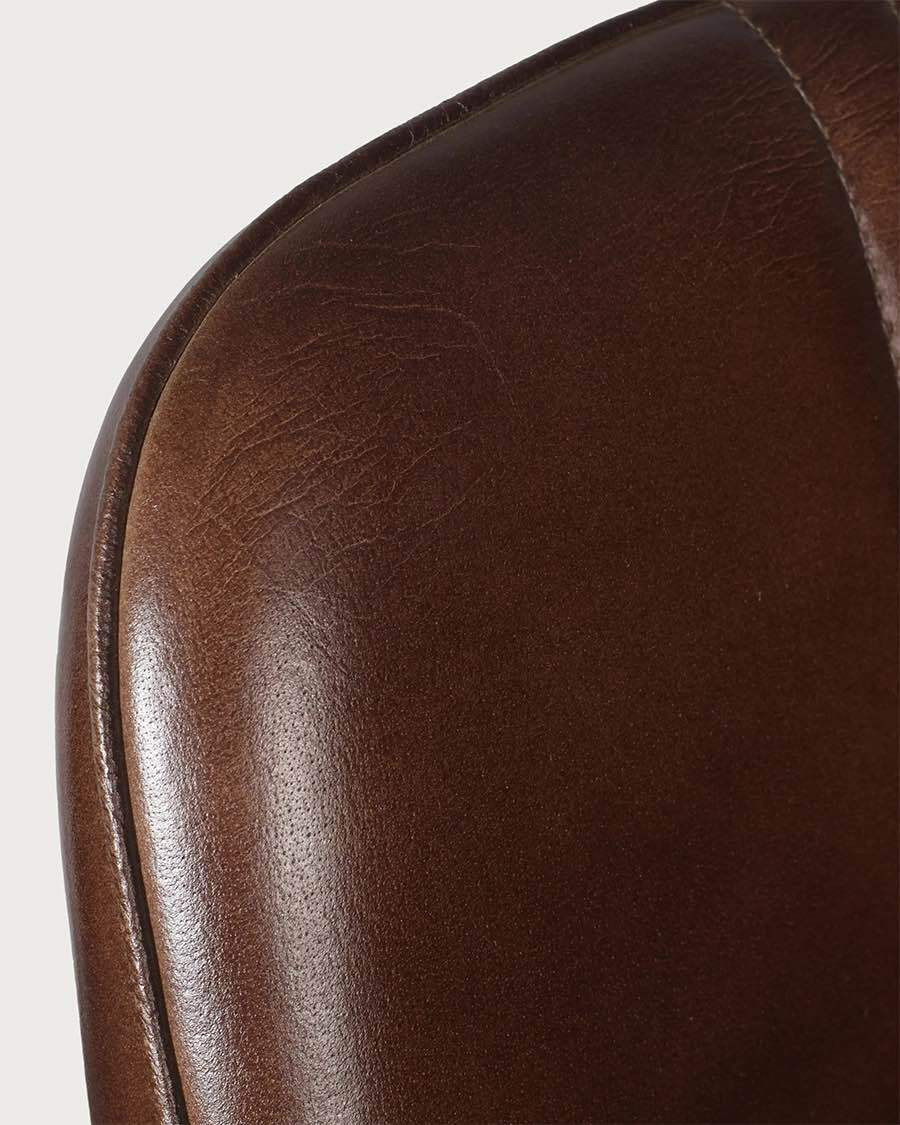 Léon - Leather and metal chair with armrests