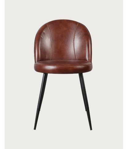 Moka - Chaise en cuir marron