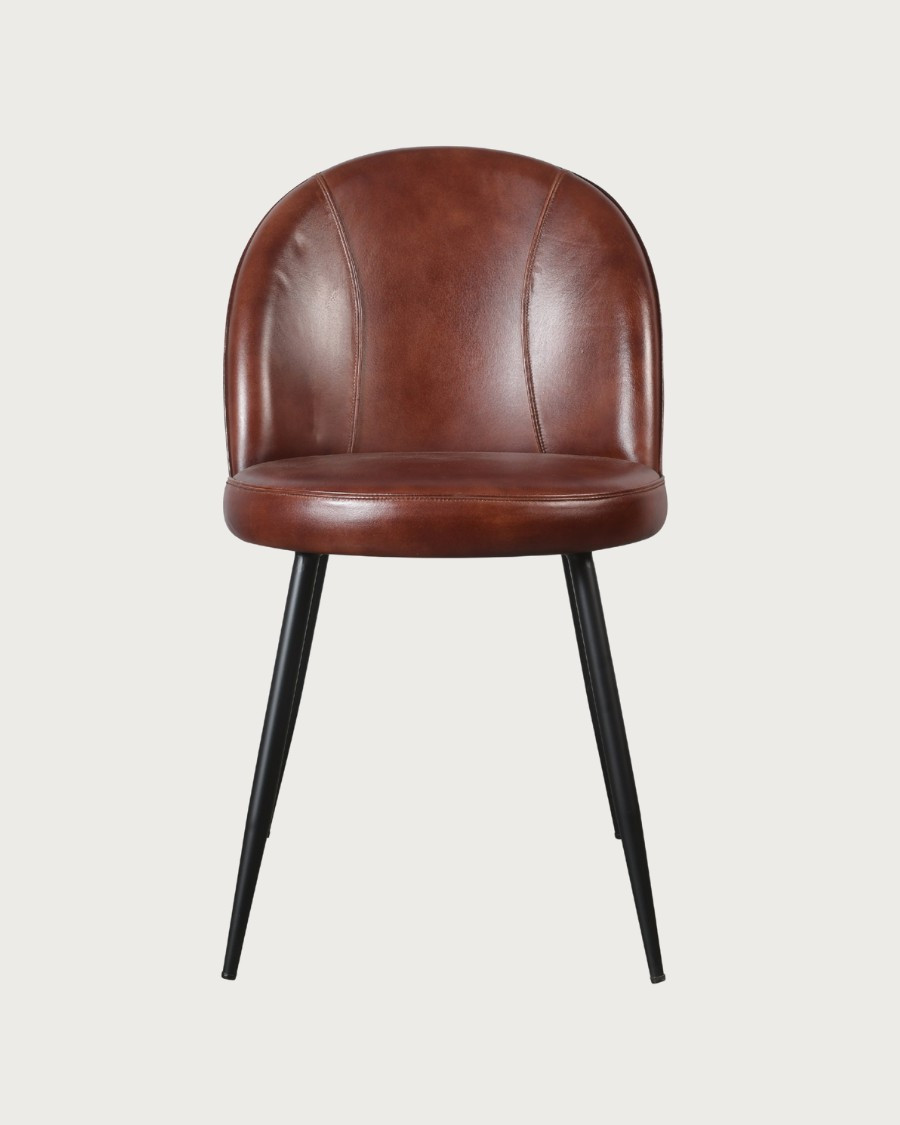 Moka - Chaise en cuir marron