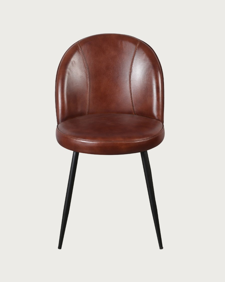 Moka - Chaise en cuir marron