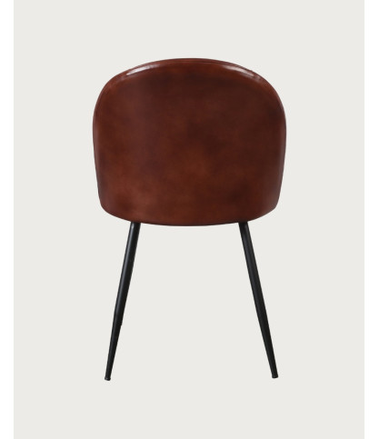 Moka - Chaise en cuir marron