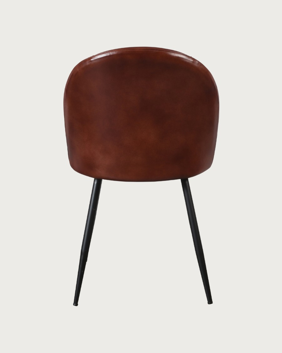 Moka - Chaise en cuir marron