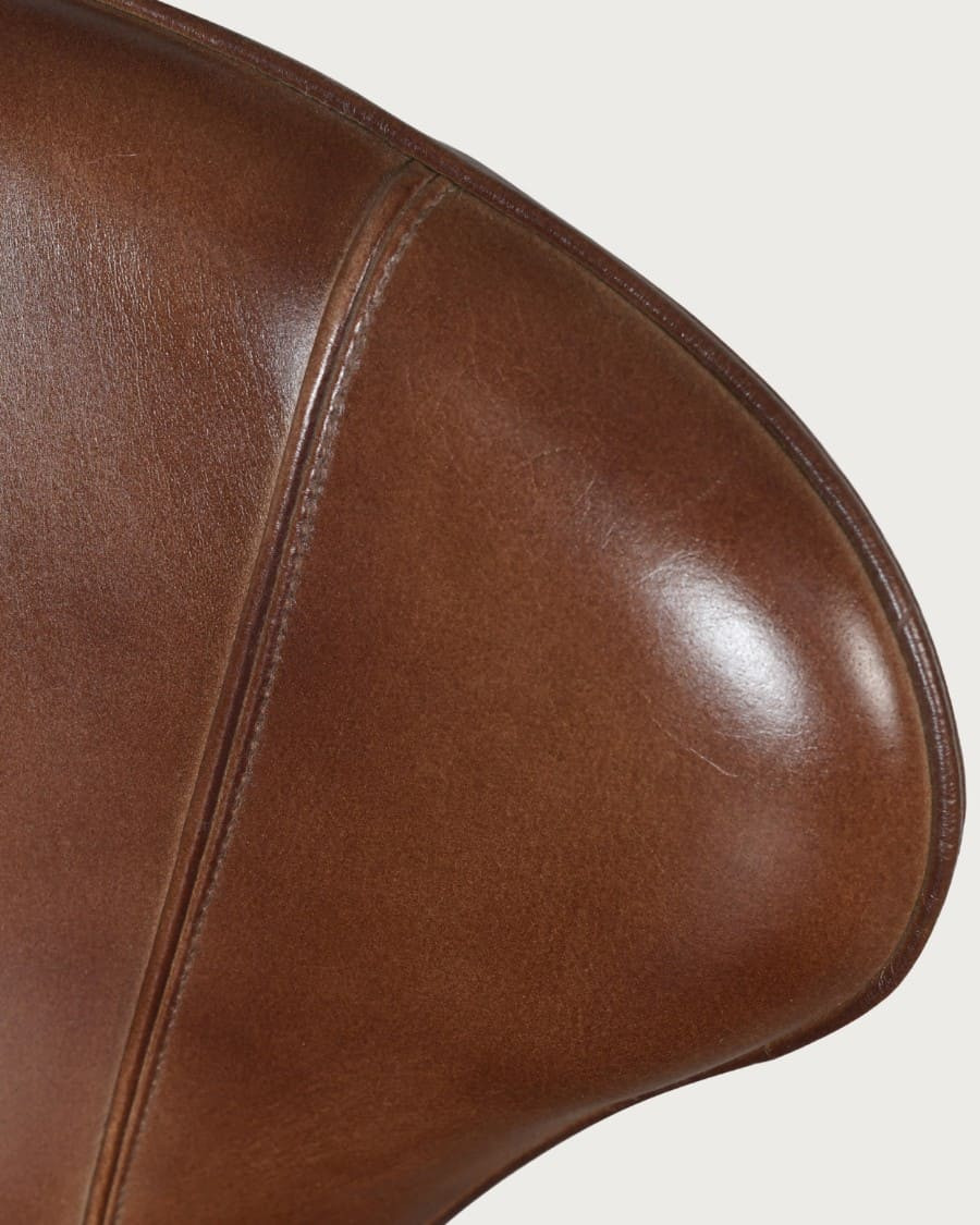 Torré - Sedia in pelle marrone e metallo