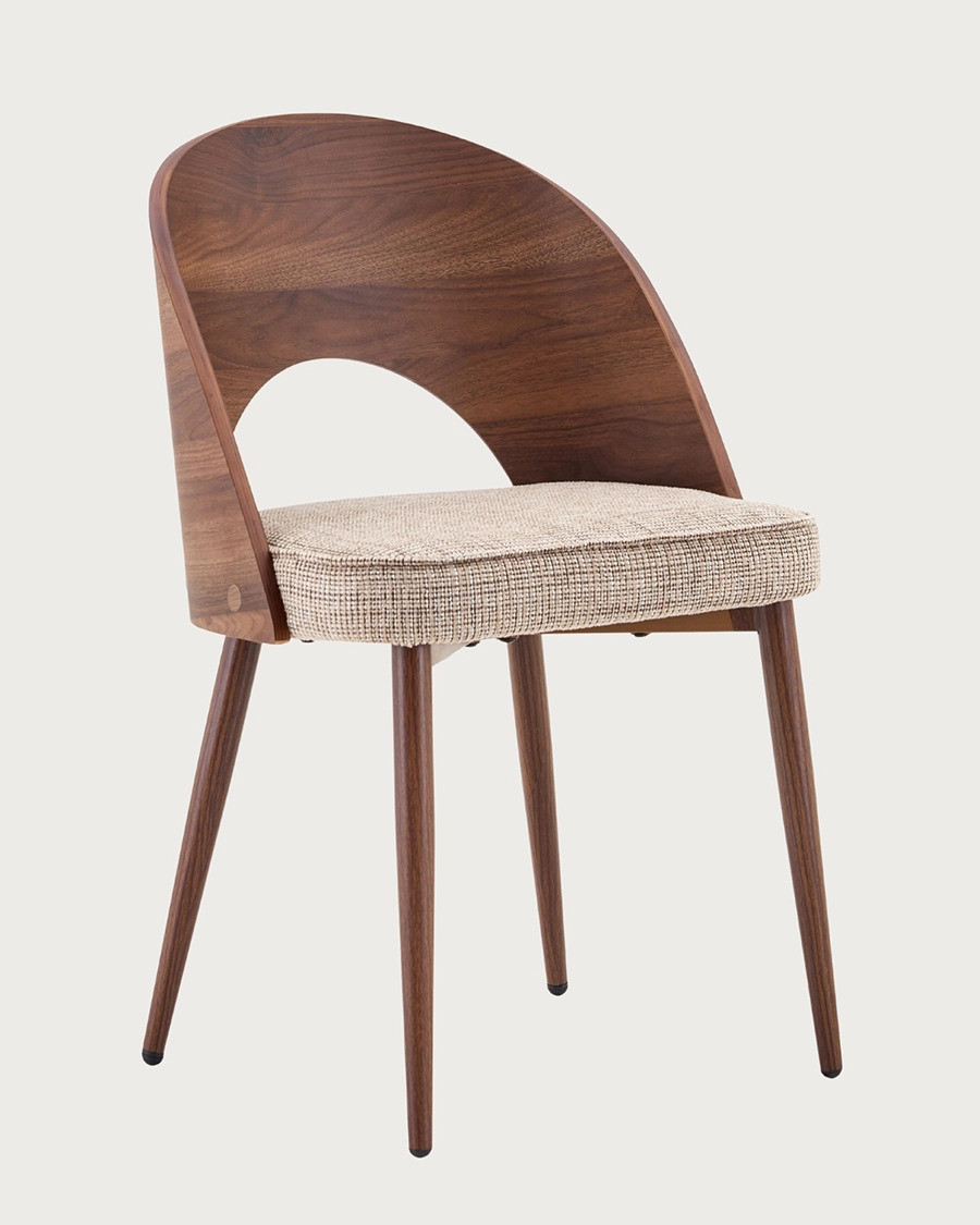 Arko - Lot de 2 chaises de salle à manger en bois et tissu