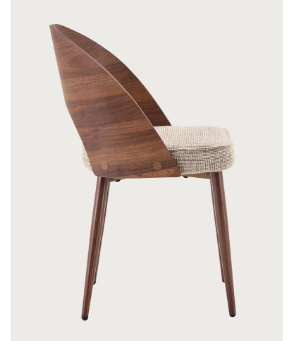 Arko - Silla de comedor de madera y tela