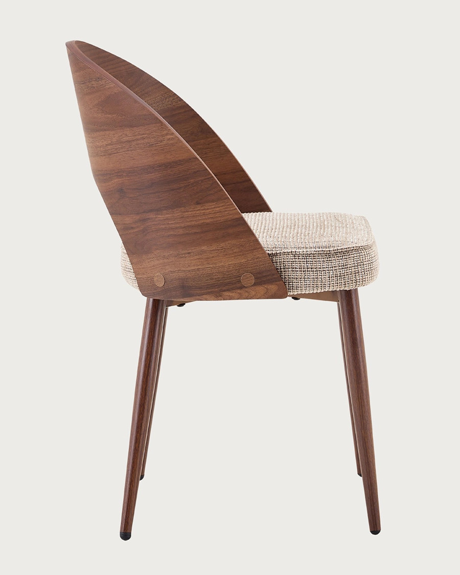 Arko - Set van 2 houten en gestofeerde eetkamerstoelen