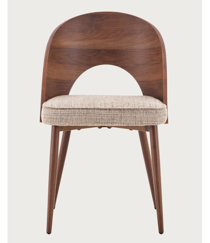 Arko - Set van 2 houten en stoffen eetkamerstoelen
