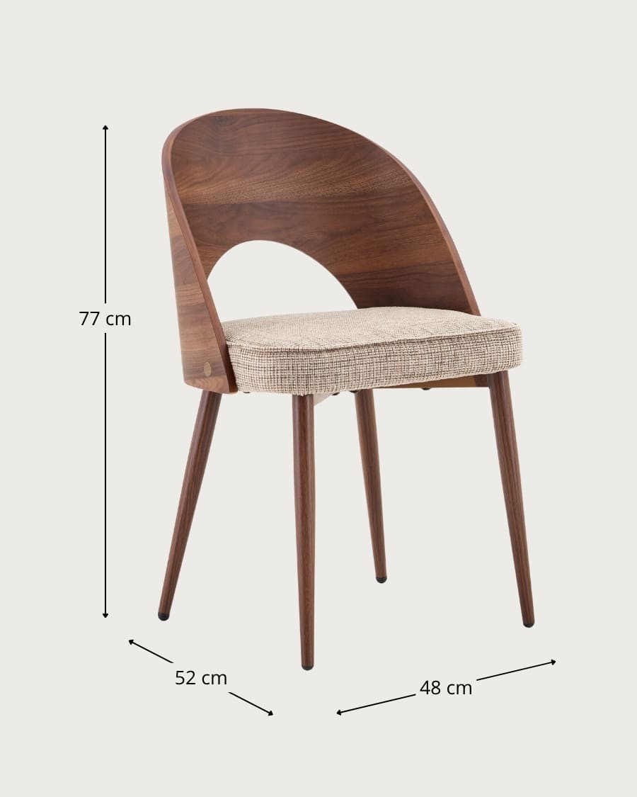 Arko - Wooden and fabric dining chair
