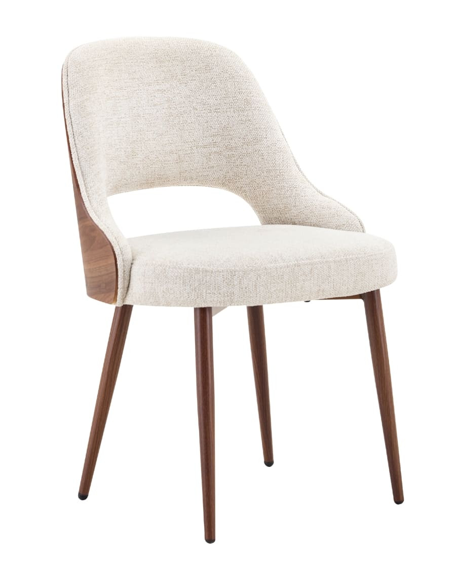 Velina - Lot de 2 chaises de salle à manger en bois et rembourrée