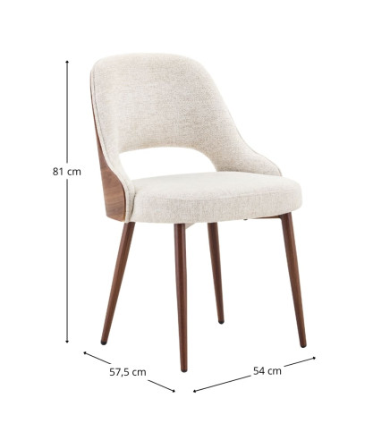Velina - Wooden and upholstered dining chair