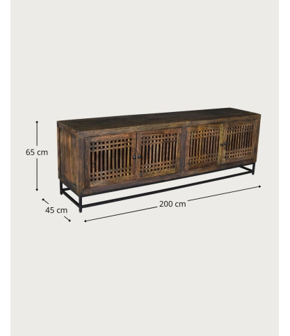 Kumo - Mueble de TV de madera maciza de acacia
