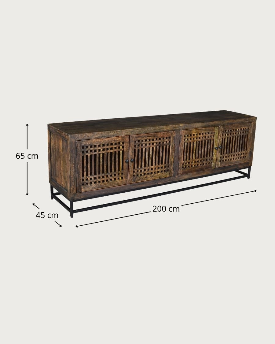 Kumo - Mueble de TV de madera maciza de acacia