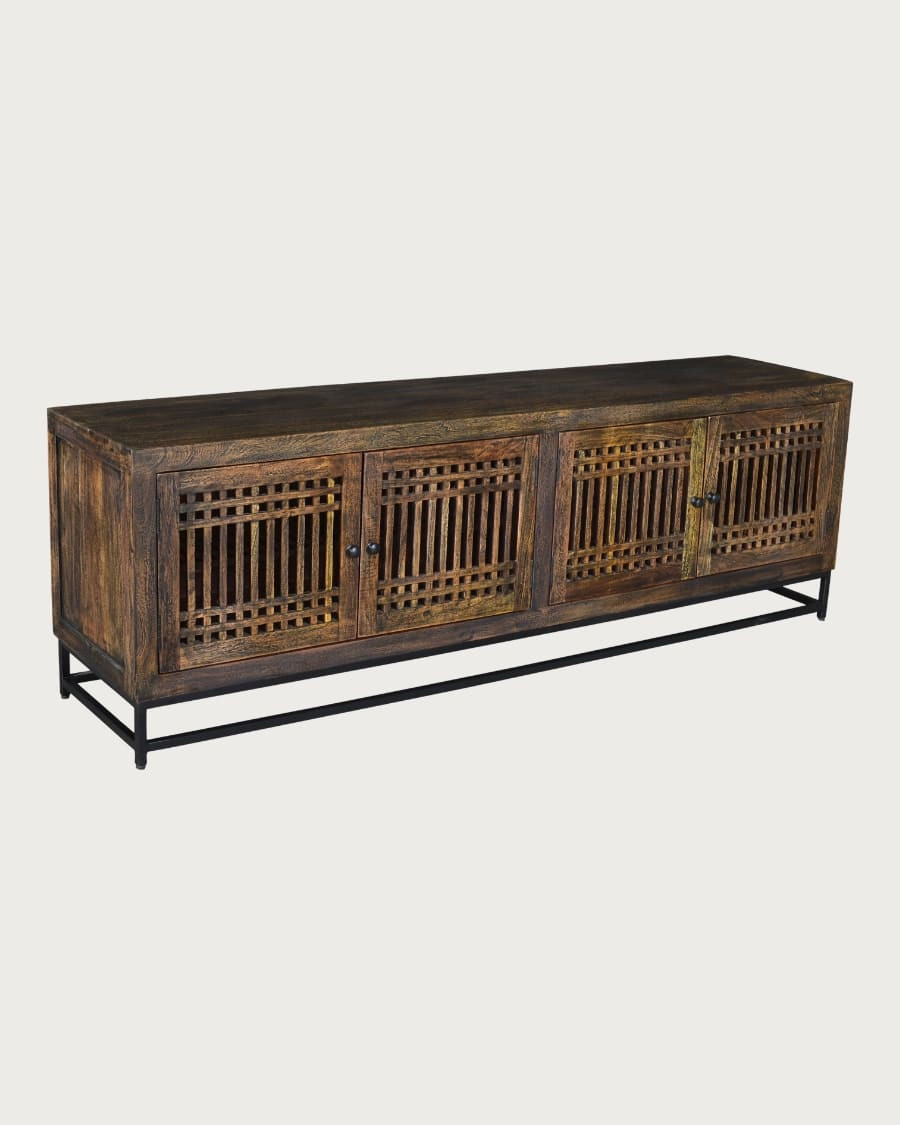 Kumo - Mueble de TV de madera maciza de acacia