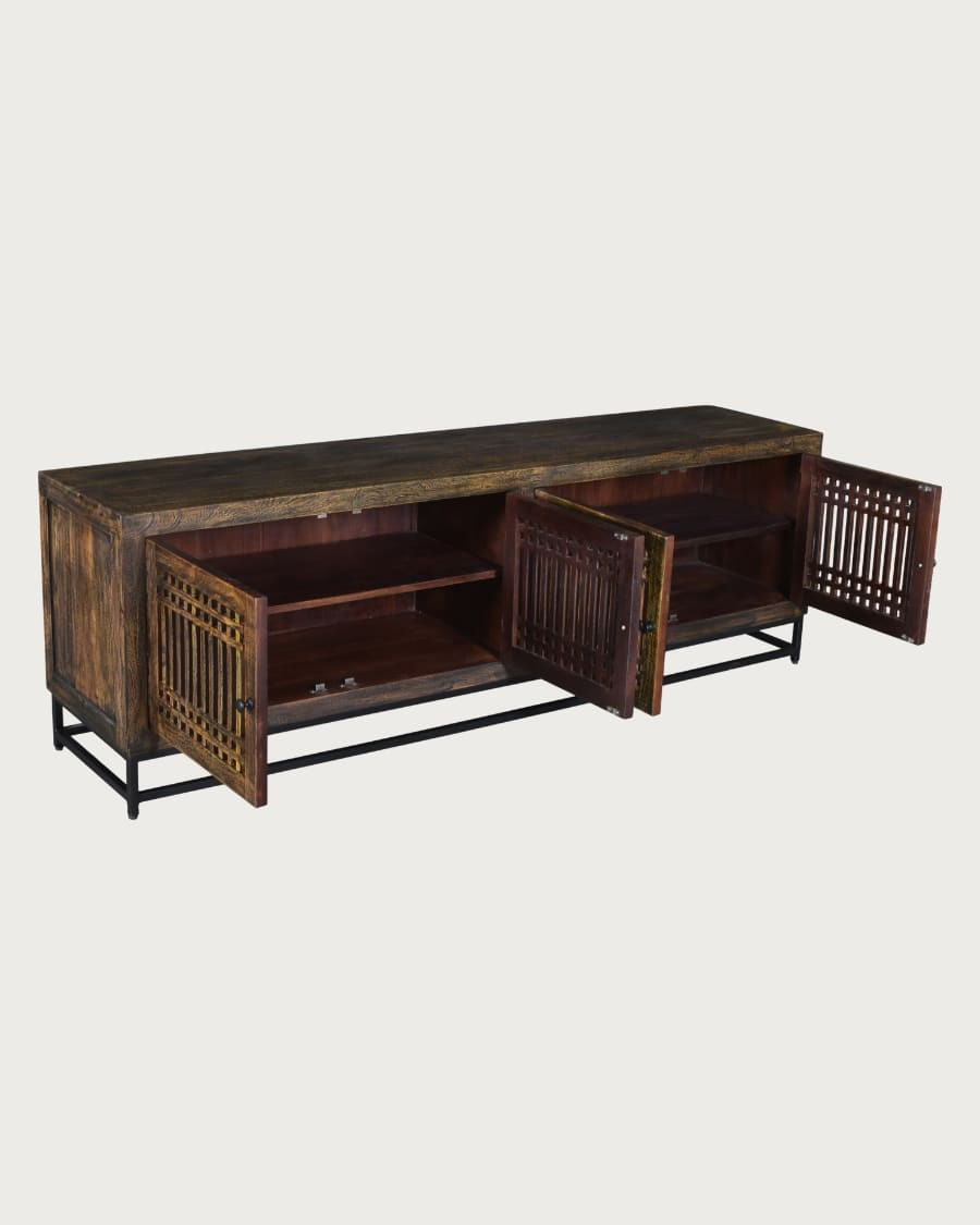 Kumo - Mueble de TV de madera maciza de acacia