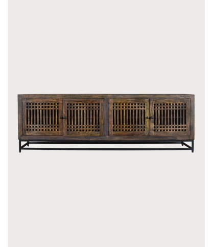 Kumo - Mueble de TV de madera maciza de acacia