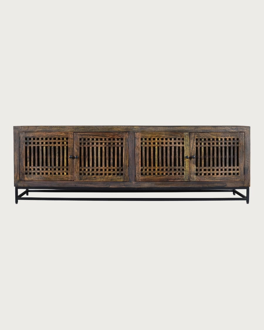 Kumo - Mueble de TV de madera maciza de acacia