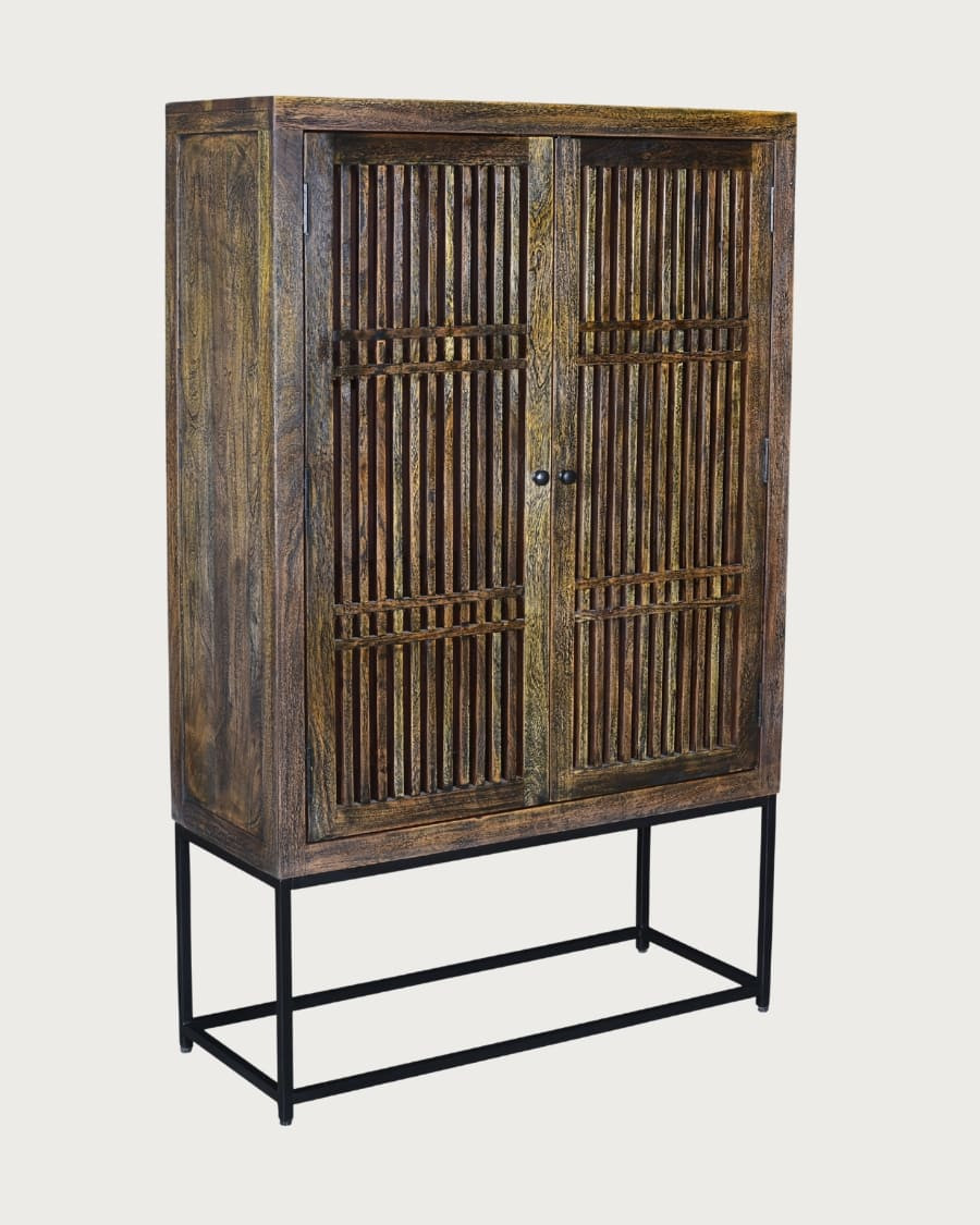 Kumo - Buffet haut en bois d'acacia massif