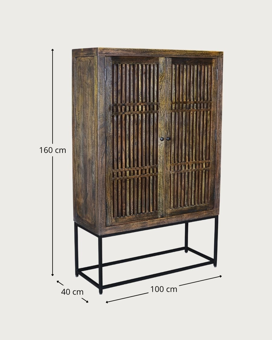 Kumo - Buffet haut en bois d'acacia massif