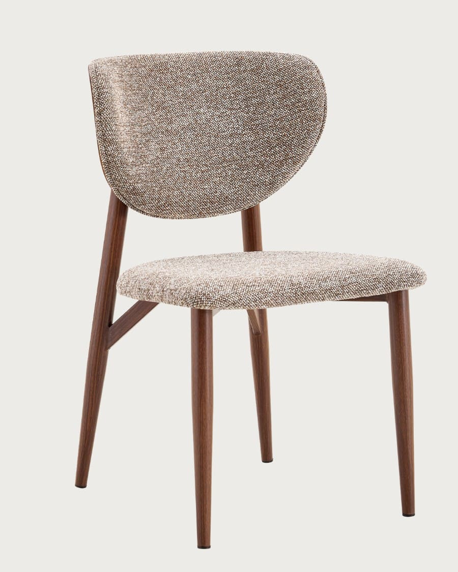 Mello - Lot de 2 chaises en bois et tissu