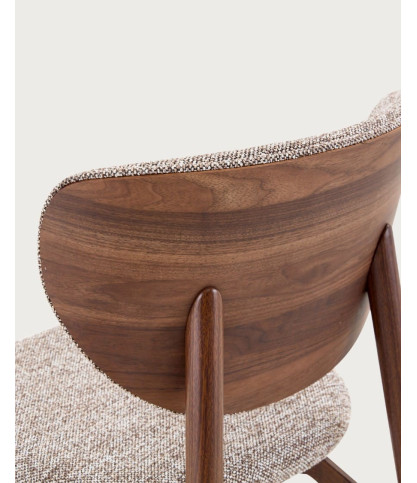 Mello - Set van 2 houten en gestoffeerde eetkamerstoelen