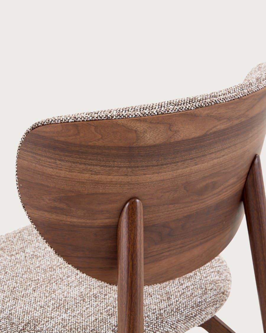 Mello - Set van 2 houten en gestoffeerde eetkamerstoelen