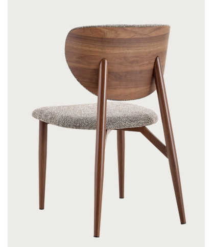 Mello - Lot de 2 chaises en bois et tissu 