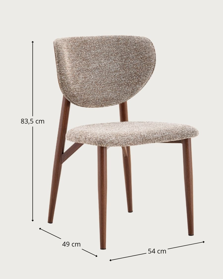 Mello - Lot de 2 chaises de salle à manger en bois et rembourrée