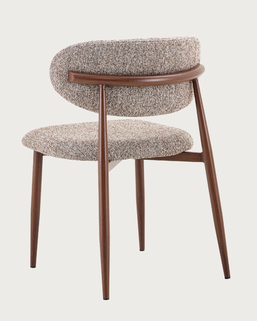 Aki - Lot de 2 chaises en bois et tissu