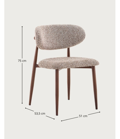 Sova - Set di 2 sedie in legno e tessuto