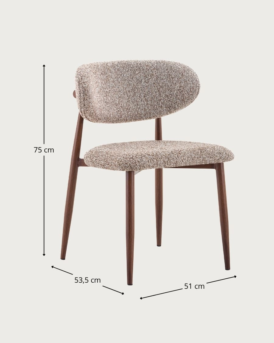 Sova - Set di 2 sedie da pranzo in legno e imbottite