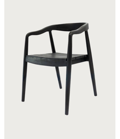 Ebony - Silla de teca maciza negra
