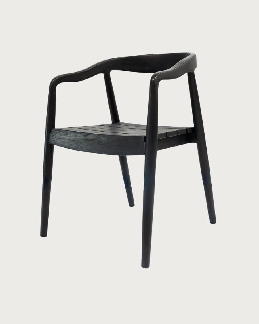 Ebony - Sedia in teak massello nero