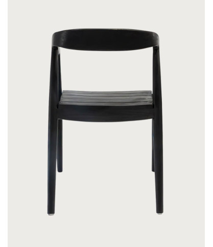 Ebon - Set of 2 black solid teak chairs