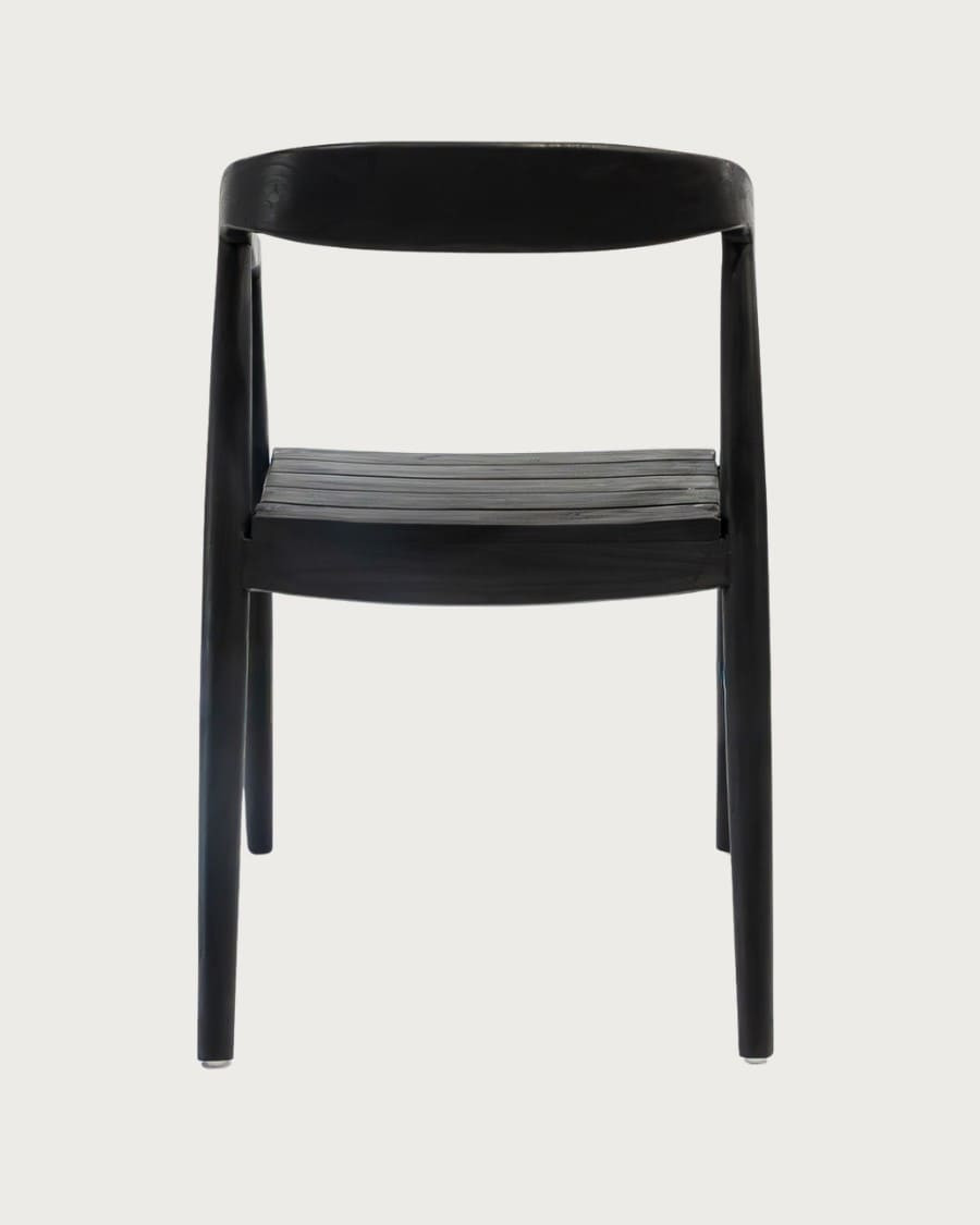 Ebon - Lot de 2 chaises en teck massif noir