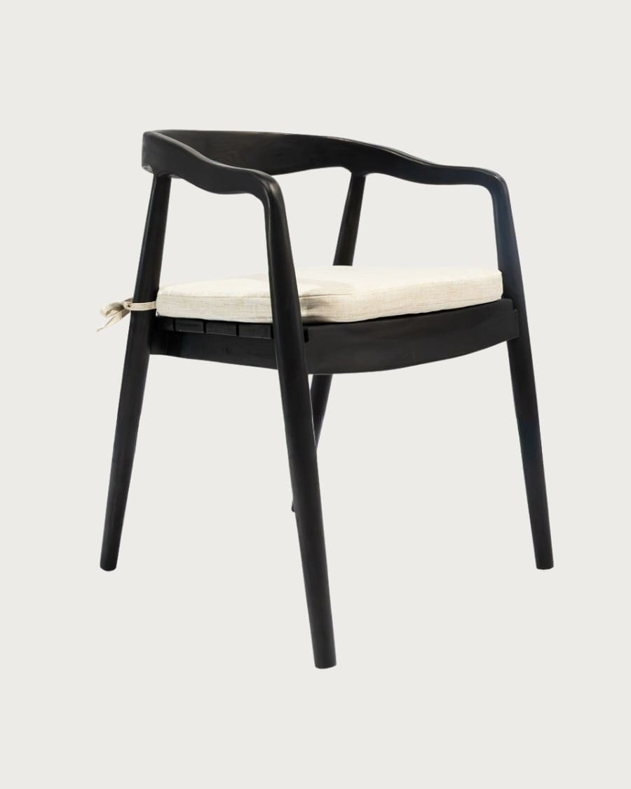 Ebon - Lot de 2 chaises en teck massif noir