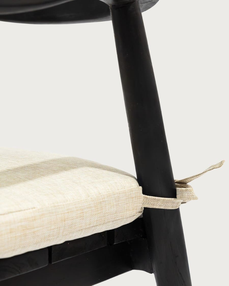 Ebon - Set van 2 zwarte massief teakhouten stoelen