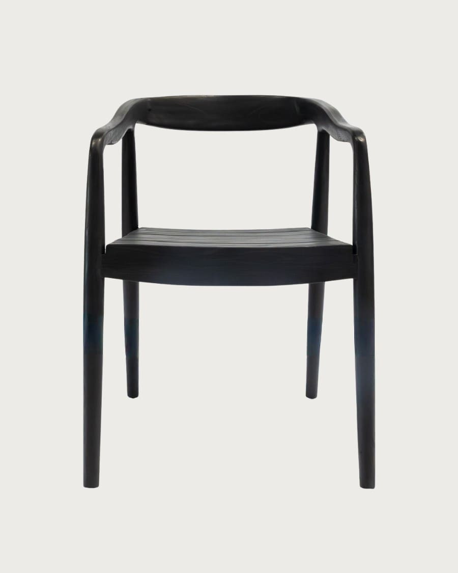 Ebony - Chaise en teck massif noir