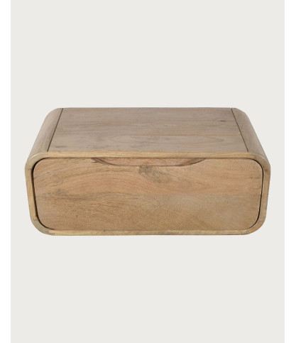 Kubo - Table de chevet murale en bois de manguier massif