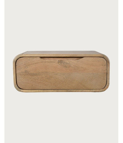Kubo - Table de chevet murale en bois de manguier massif