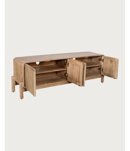 Kubo - Mueble de TV escandinavo de madera maciza de mango
