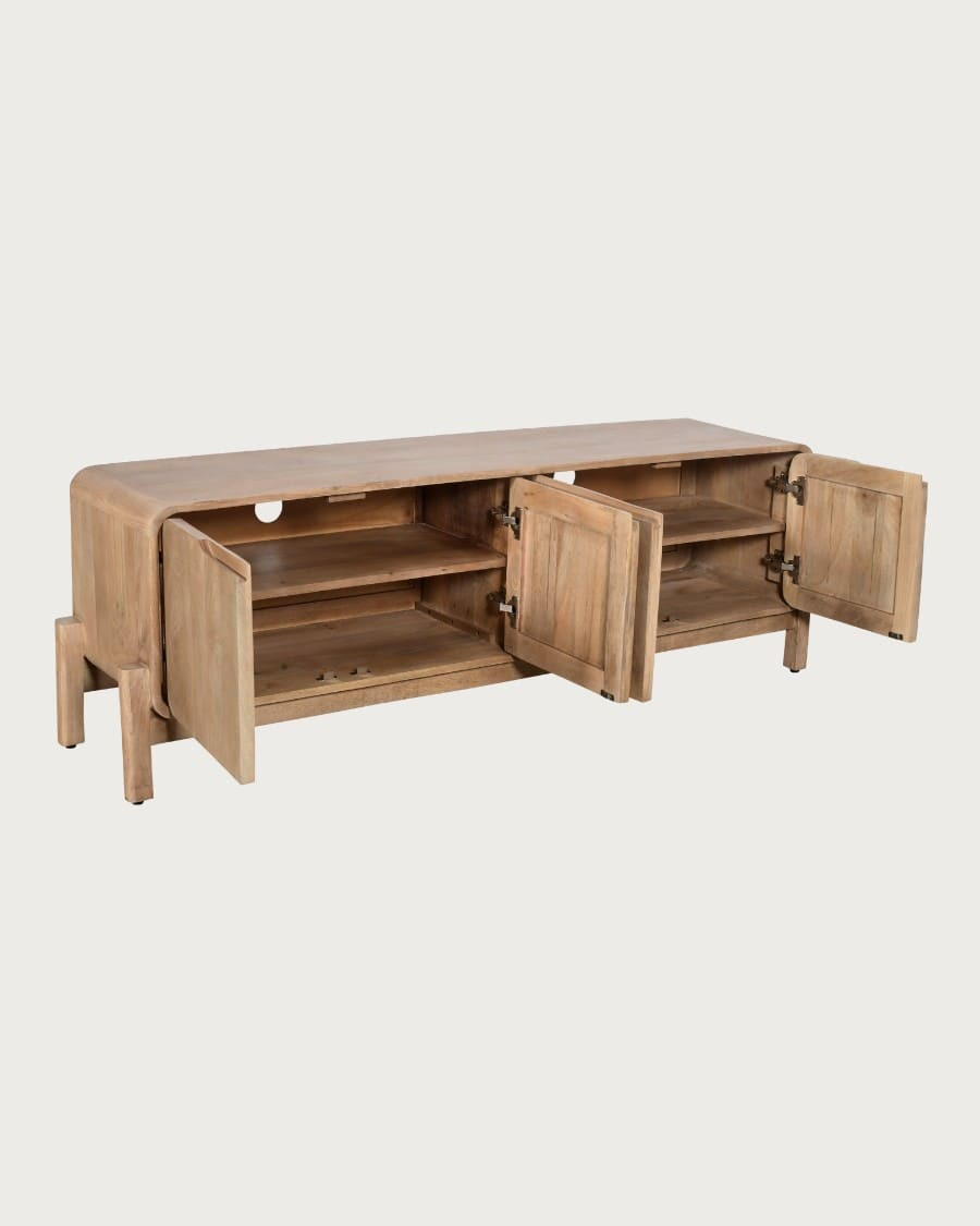 Kubo - Mueble de TV escandinavo de madera maciza de mango