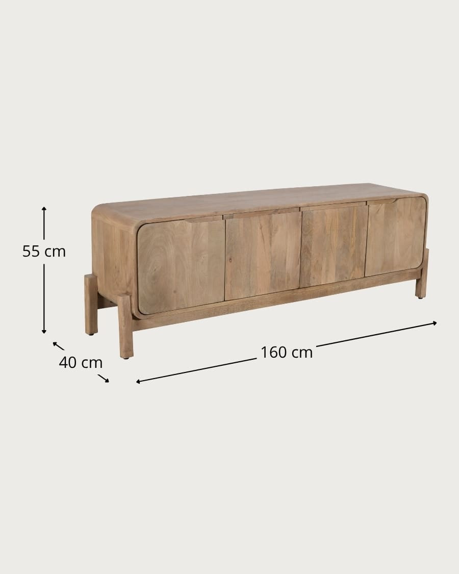 Kubo - Mueble de TV escandinavo de madera maciza de mango