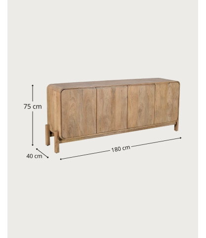 Kubo - Dressoir van mangohout met afgeronde hoeken