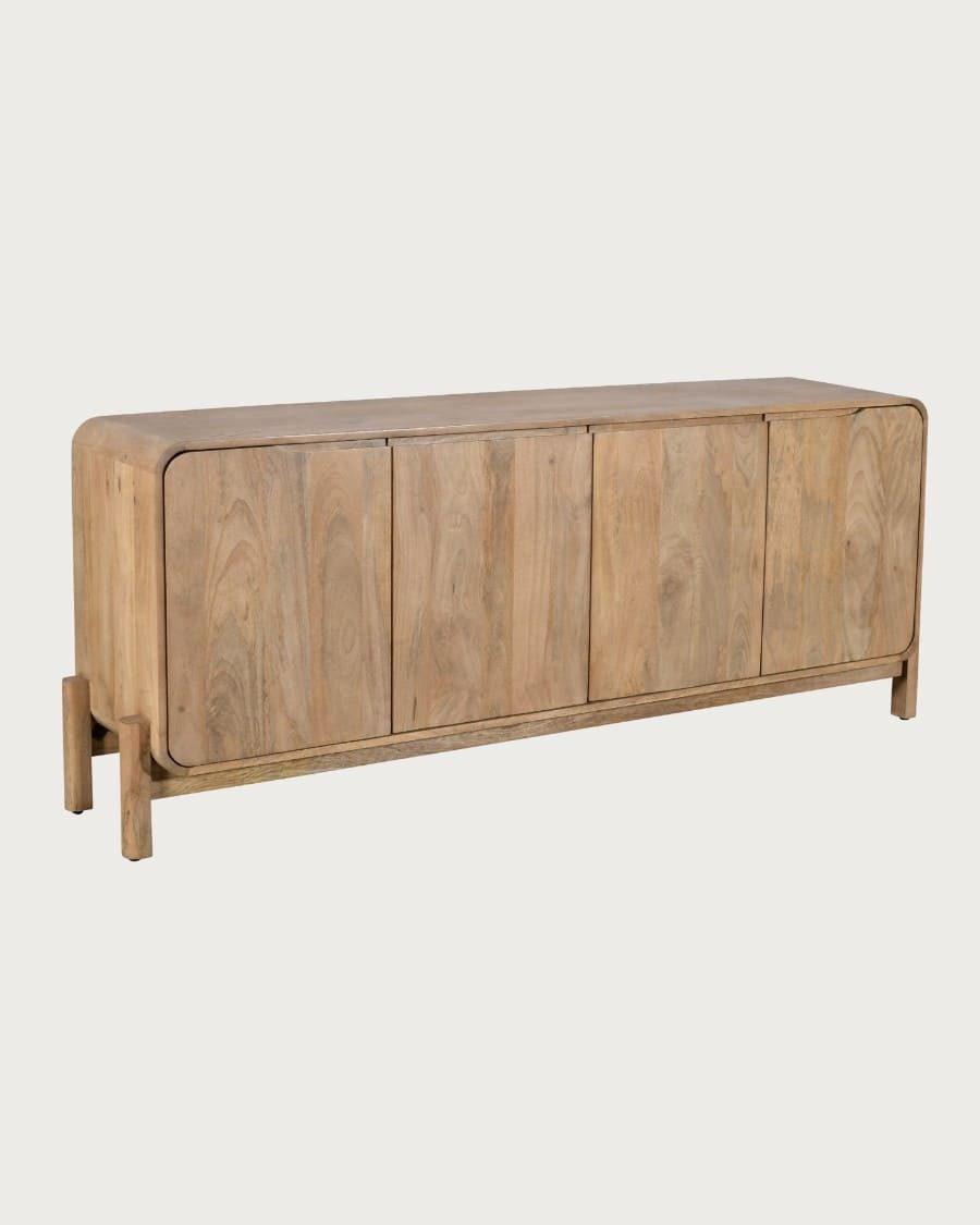 Kubo - Buffet en bois de manguier avec coins arrondis