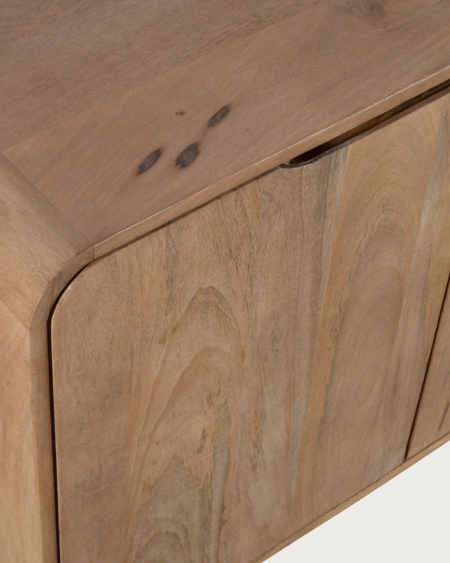 Kubo - Credenza in legno di mango con angoli arrotondati